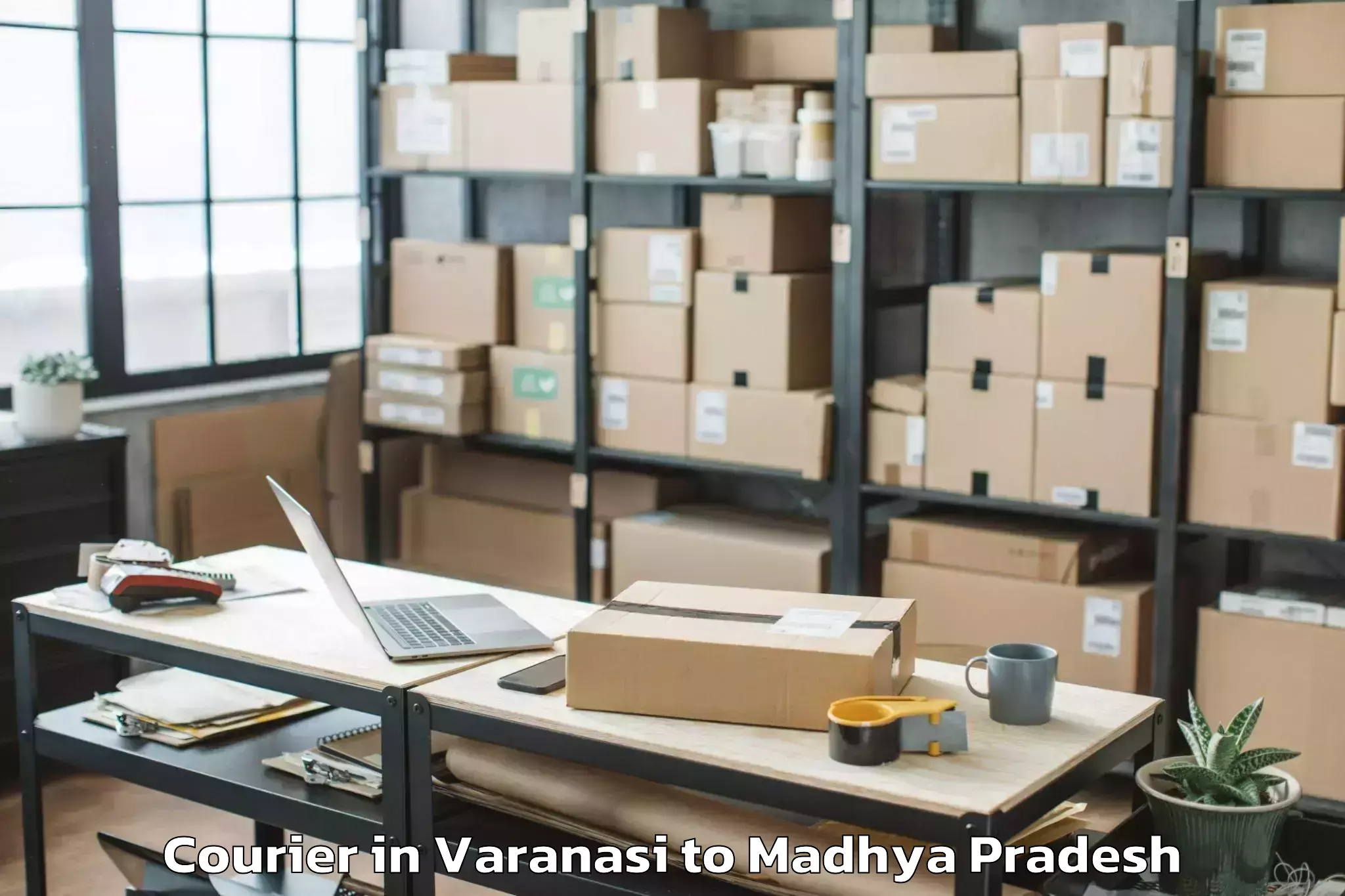 Professional Varanasi to Sanwer Courier